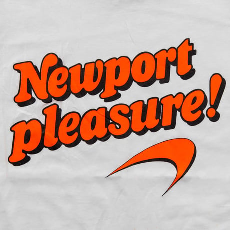 Newport ORANGE LOGO Plesure! WHITE FRUIT OF THE LOOM LARGE A002