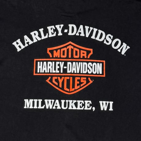 HARLEY DAVIDSON	FLAMING LOGO ARM TEXT LS 1994 LARGE 1172