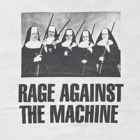 RAGE AGAINST THE MACHINE 1997 NUNS AND GUNS WHITE BRIGHT GREEN XL 8167