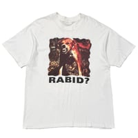 OLD&VINTAGE RABID? DOG PORTRAIT WORLD'S READING VAXXINE WHITE FITS XL A006