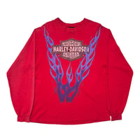 HARLEY DAVIDSON V FLAME LS BACK McDANIEL'S RED LARGE 3306