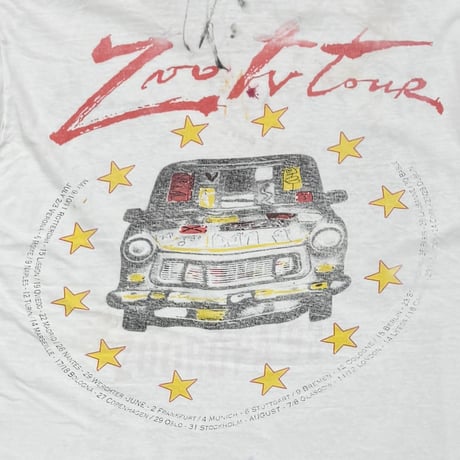 U2 ZOO TV TOUR FITS XL WHITE 0622