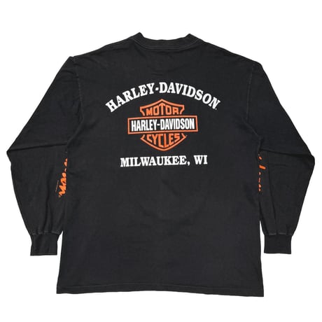HARLEY DAVIDSON	FLAMING LOGO ARM TEXT LS 1994 LARGE 1172