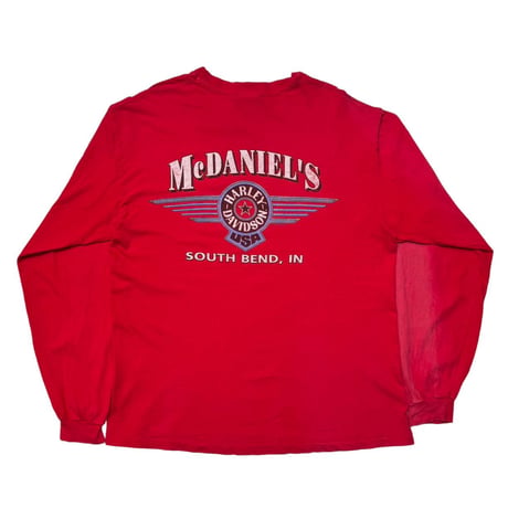 HARLEY DAVIDSON V FLAME LS BACK McDANIEL'S RED LARGE 3306