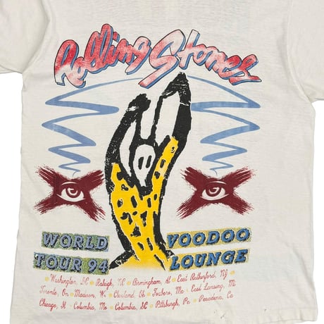 THE ROLLING STONES WORLD TOUR 94 VOODOO LOUNGE BOOTLEG FITS XL WHITE 6028