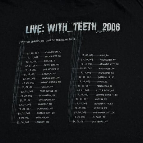 NINE INCH NAILS BOX LOGO LIVE WITH TEETH 2006 XXL 9005