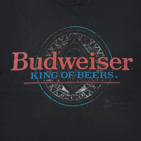 Budweiser KING OF BEERS CIRCLE LOGO BLACK FRUIT OF THE LOOM XL A037