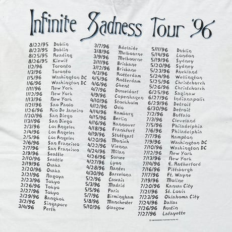 THE SMASHING PUMPKINS INFINITE SADNESS TOUR 1996 TULTEX XL 2477