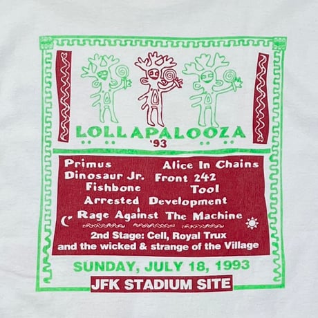 LOLLAPALOOZA 1993 FESTIVAL WHITE FITS XL 0738