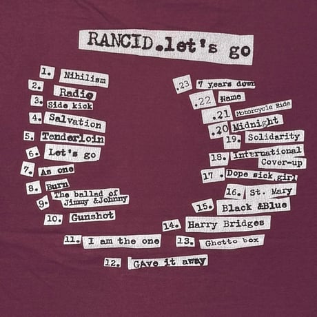 RANCID 1994 LET'S GO FIST FADED PURPLE ANVIL XL 1234