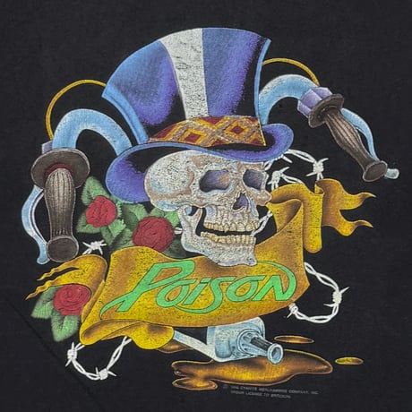 POISON 1990 SKULL HAT FLESH & BLOOD TOUR FITS LARGE 1998