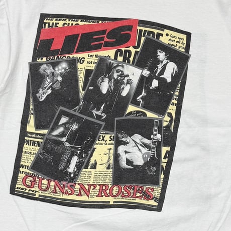 GUNS N' ROSES AXEL ROSE 1989 ONE IN A MILLION WHITE BROCKUM XL 0709