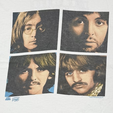 THE BEATLES 4 FACE PORTRAIT BACKSTAGE PASS WHITE HANES XL 0706