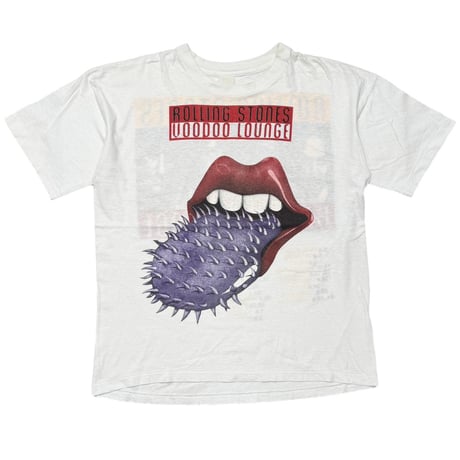 THE ROLLING STONES PURPLE SPIKE TONGUE VOODOO LOUNGE TOUR BOOTLEG WHITE FITS XL 9972