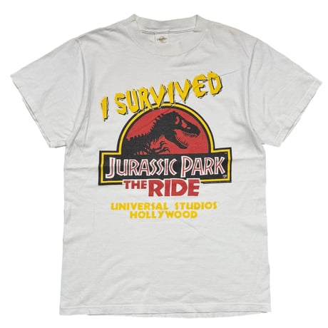 JURASSIC PARK THE RIDE I SURVIVED WHITE FITS LARGE 3601