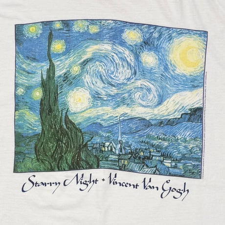 VINCENT VAN GOGH STARRY NIGHT WHITE HANES XL 2587