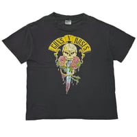 GUNS N' ROSES 1991 FRONT SKULL SWARD BACK RED TEXT BROCKUM XL 0764
