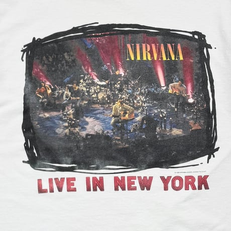 NIRVANA 1995 LIVE IN NEW YORK MTV UNPLUGGED WHITE GIANT BY TULTEX XL 5465