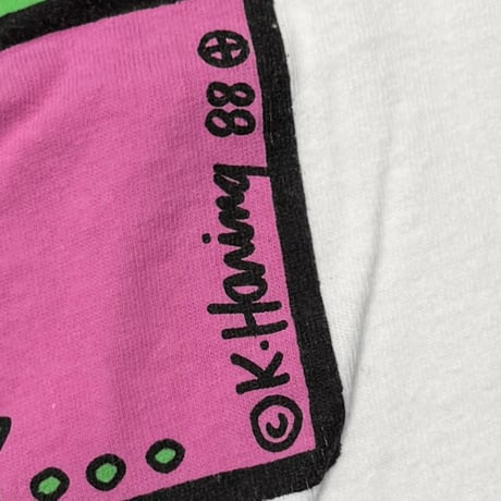 KEITH HERING DOUBLE SIDE WHITE ONEITA LARGE 1127