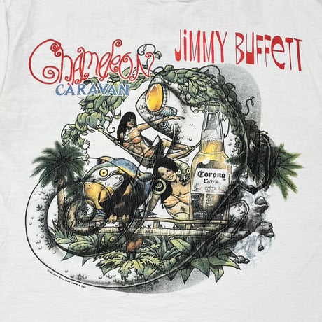 JIMMY BUFFETT CHAMELEON CARAVAN TOUR 1993 WHITE GIANT XL 0714