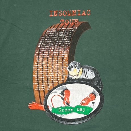 GREEN DAY 1996 INSOMNIAC TOUR GREEN WILD OATS XXL 9509