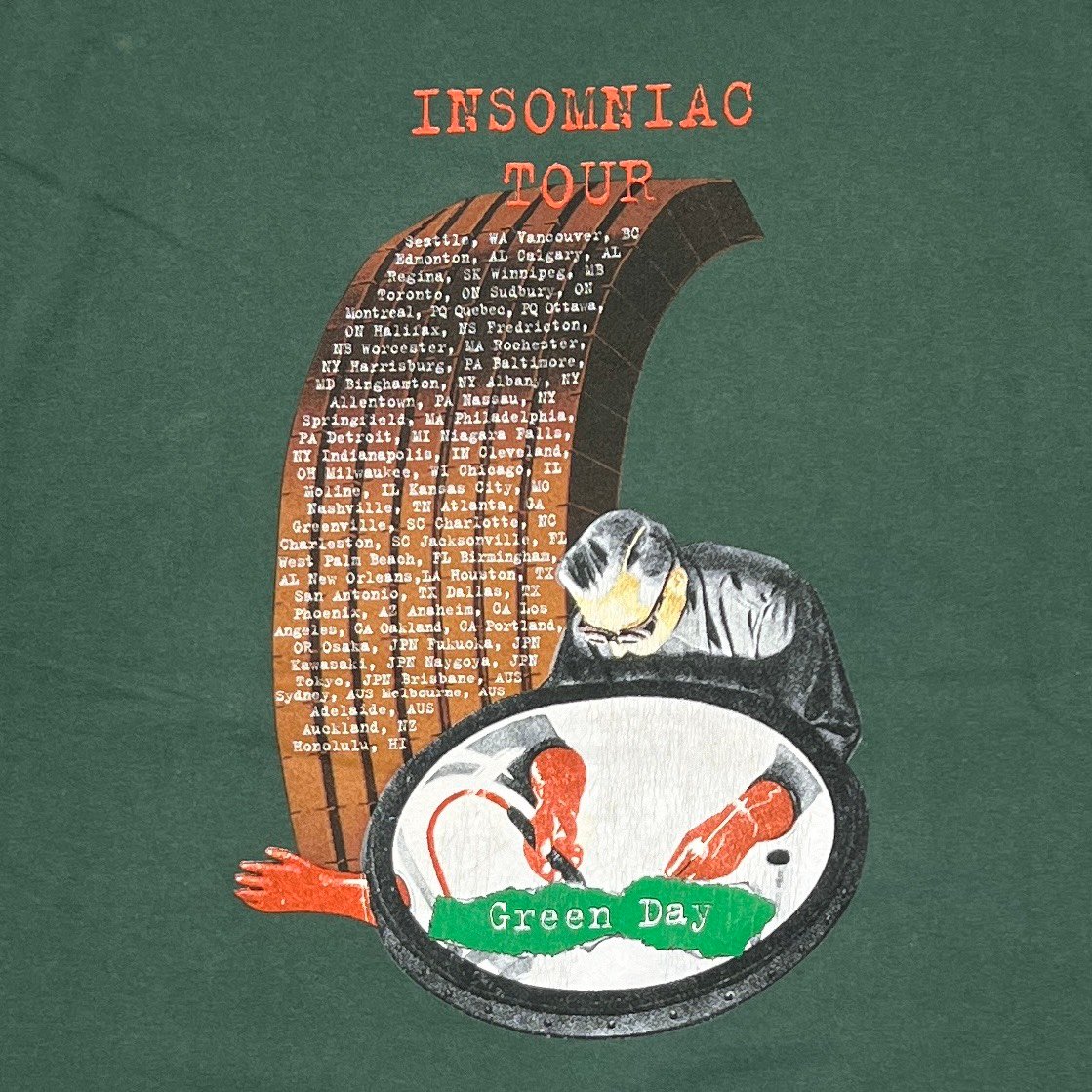 GREEN DAY 1996 INSOMNIAC TOUR GREEN WILD OATS X