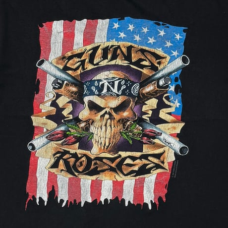 GUNS N' ROSES AMERICAN FLAG SKULL USE YOUR ILLUSION TOUR BROCKUM LARGE 2395