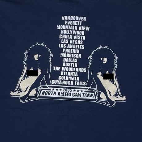 oasis TWIN NUDE NORTH AMERICAN TOUR 2005 NAVY GILDAN FITS LARGE 7451