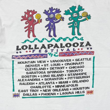 LOLLAPALOOZA 1992 FES WHITE GIANT BY TEEJAYS XL 1591