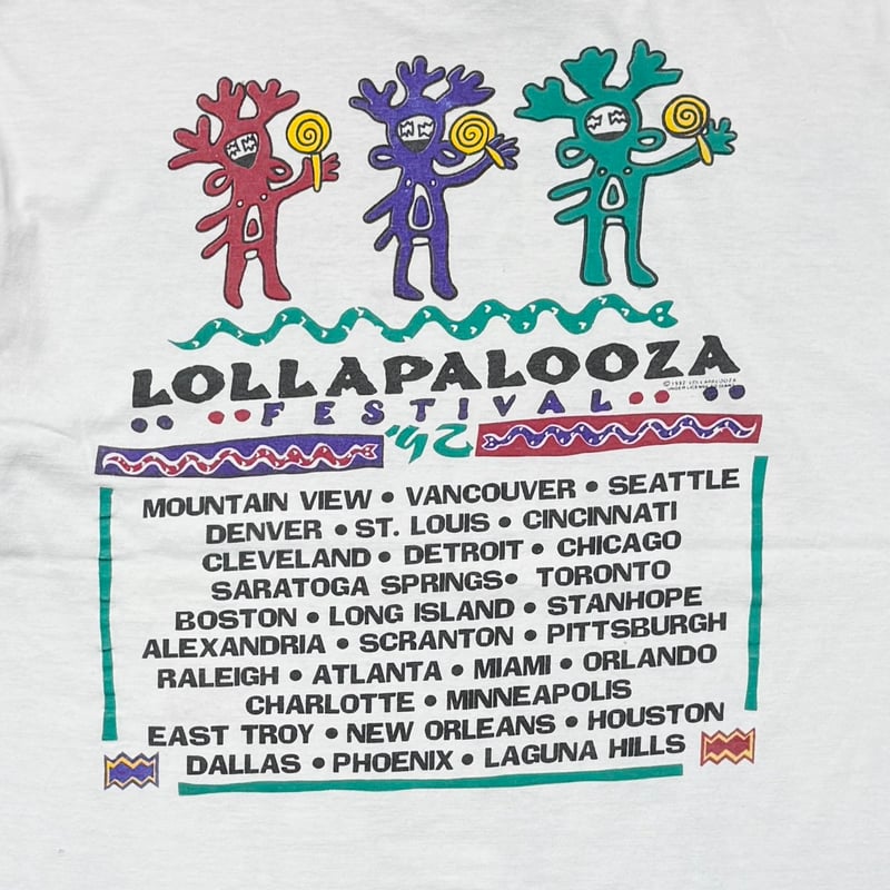 LOLLAPALOOZA 1992 FES WHITE GIANT BY TEEJAYS XL