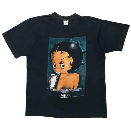 BETTY BOOP 1995 got milk ? PARODY BLACK FRUIT OF THE LOOM LARGE 1561