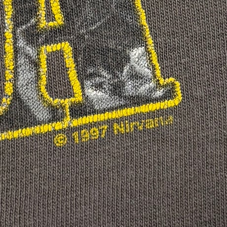 NIRVANA TEXT LOGO WITH SMILE CHARCOAL M&O LARGE 8439