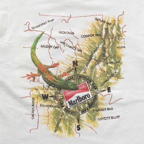 Marlboro LIZARD MAP POCKET TEE OSFA FITS XL WHITE 0978
