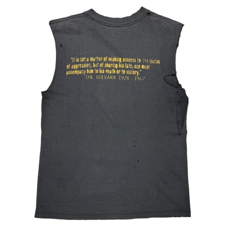 RAGE AGAINST THE MACHINE CHE GUEVARA BLACK YELLOW TEXT SLEEVELESS FADE FITS MEDIUM 1244