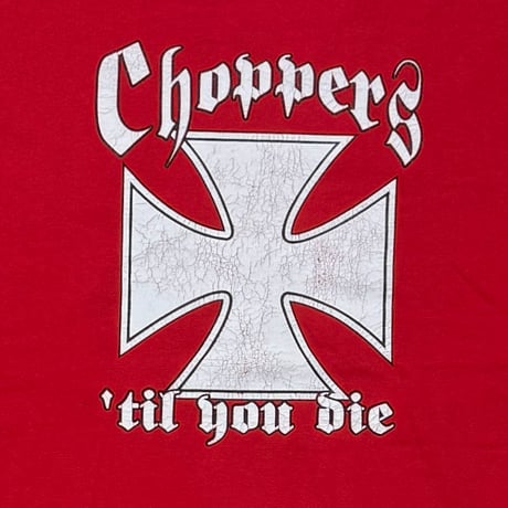 OLD & VINTAGE J&P CYCLES CHOPPERS TIL YOU DIE LS RED GILDAN XXL 8936