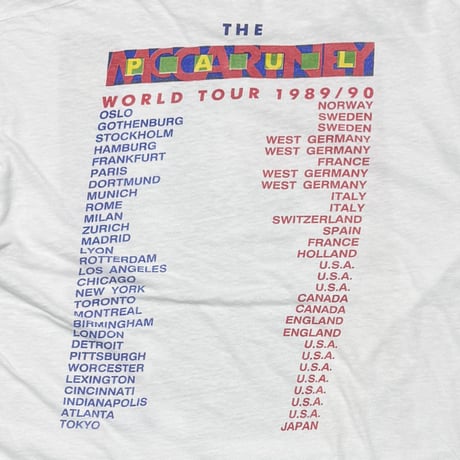 PAUL MCARTNEY WORLD TOUR 1989-90 WHITE FITS LARGE 0571