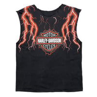 HARLEY DAVIDSON ORANGE THUNDER NEWYORK SLEEVELESS BLACK FITS XL 0596