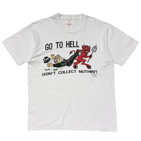 MONOPOLY GO TO HELL FASHION VICTIM 1996 WHITE FRUIT OF THE LOOM LARGE 1713