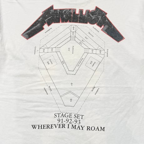 METALLICA WHEREVER I MAY ROAM STAGE SET WHITE METALLICA TAG XL 2969