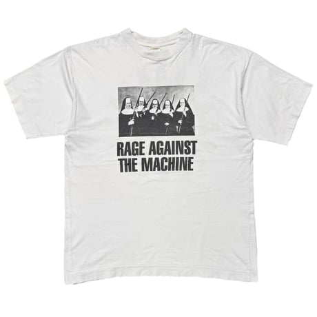 RAGE AGAINST THE MACHINE 1997 NUNS AND GUNS WHITE BRIGHT GREEN XL 8167