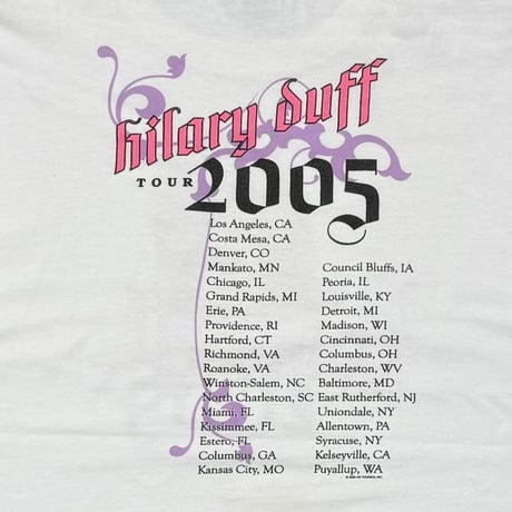 HILARY DUFF 2005 TOUR WHITE ANVIL LARGE 8323