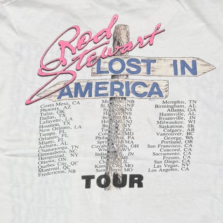 ROD STEWART LOST IN AMERICA TOUR WHITE FITS XL 3201