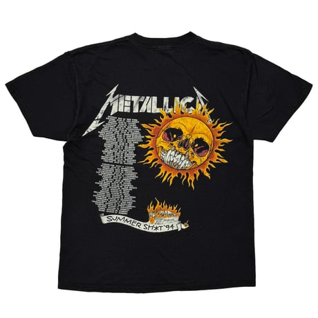 METALLICA PUSHEAD SIDE FLAME SKULL BACK SUMMER SHIT GIANT BY TULTEX XL 3745