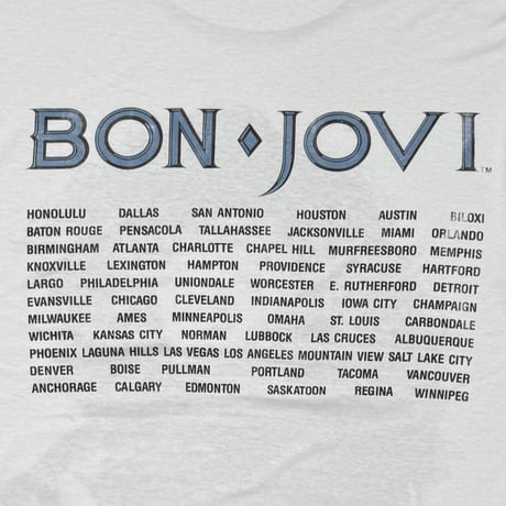 BON JOVI 1988 PORTRAIT BACK TOUR WHITE SPRING FORD XXL 0404