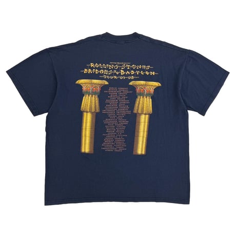 THE ROLLING STONES GOLD TONGUE BRIDGES TO BABYLON WORLD TOUR 97/98 SCREEN STARS NAVY XL 8113