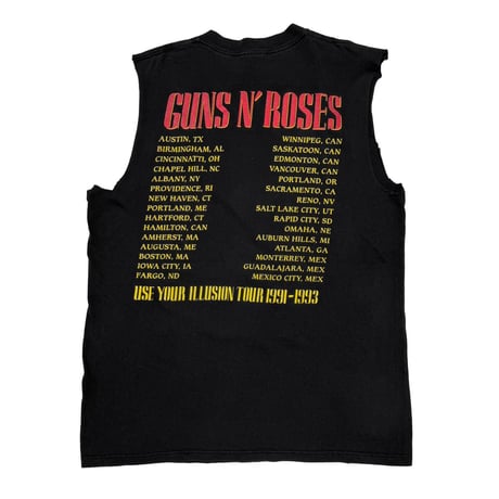 GUNS N' ROSES USE YOUR ILLUSION SKULL MEMBER SLEEVELESS FITS LARGE 0628