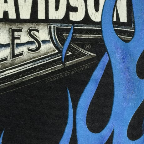 HARLEY DAVIDSON BLUE V FLAME BACK BAER LARGE 7939