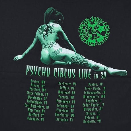 KISS PSYCHO CIRCUS LIVE IN 3D ROCK OF NATIONS GREEN HIP XXL 8189
