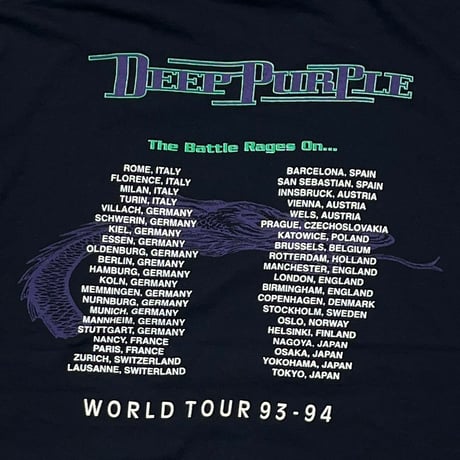 DEEP PURPLE DRAGON THE BATTLE RAGES ON... WORLD TOUR 93-94 BROCKUM XL 9521
