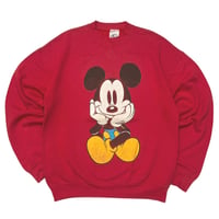 DISNEY VINTAGE LINK PRINT CLASSIC MICKEY CREWNECK SWEAT RED FITS XL 0254